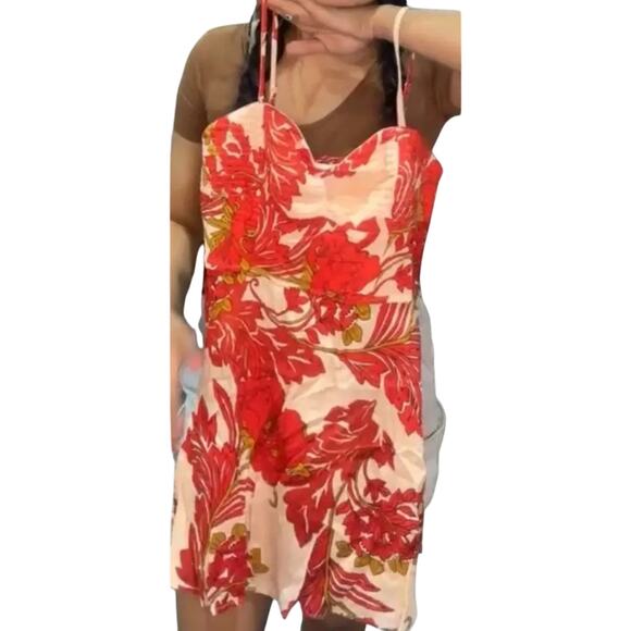 Band of Gypsies Dancing Queen Red Floral Bra Cup Mini Dress, Size S, New w/ Tag - Picture 8 of 8